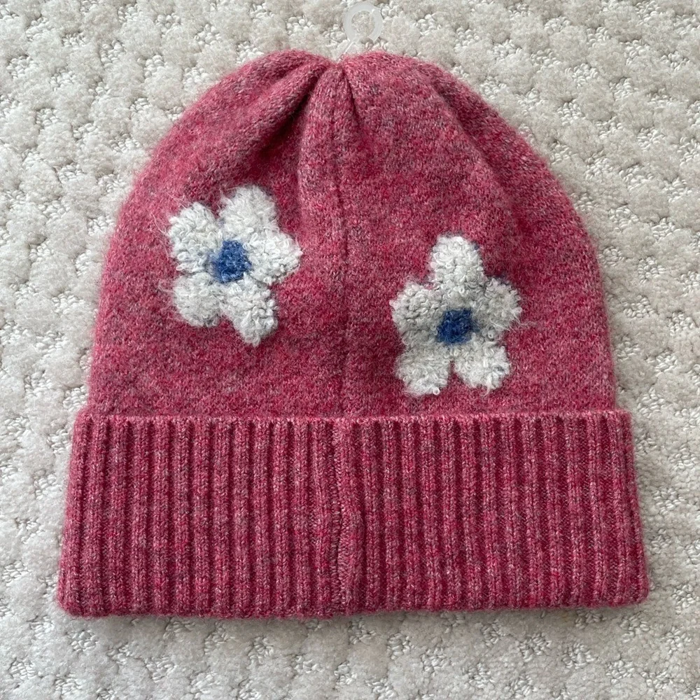 Urban Outfitters Flower Beanie Pink/Rose/White/Blue - Picture 2 of 6